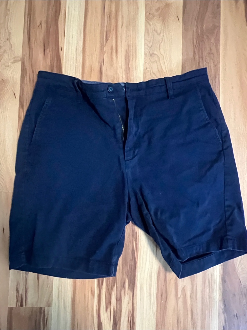 Nautica Men's Dark Blue Flat-Front Chino Shorts